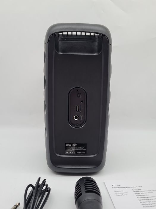 Przenośny głośnik Bluetooth party karaoke Boombox mikrofon przewodowy