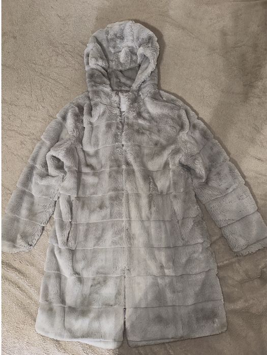 Штучна шуба шубка сіра жіноча шубка женская еко