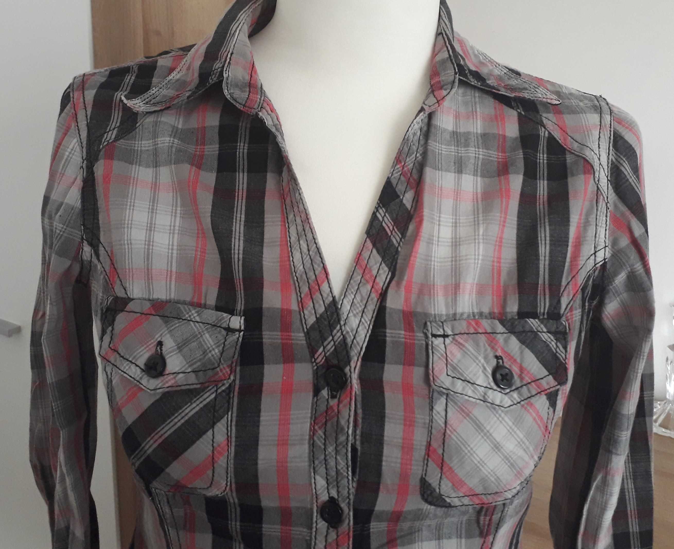Koszula w kratę 100% bawełna, roz.S/36, H&M
