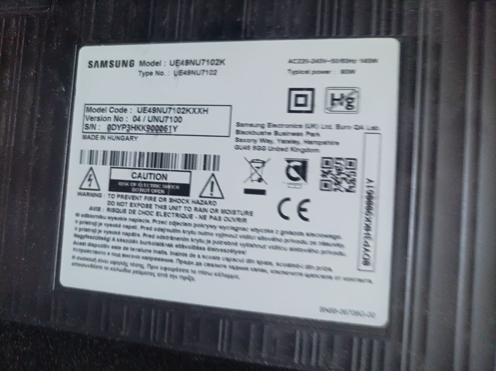 Samsung UE49NU7102K 49" 4K UHD SmartTV