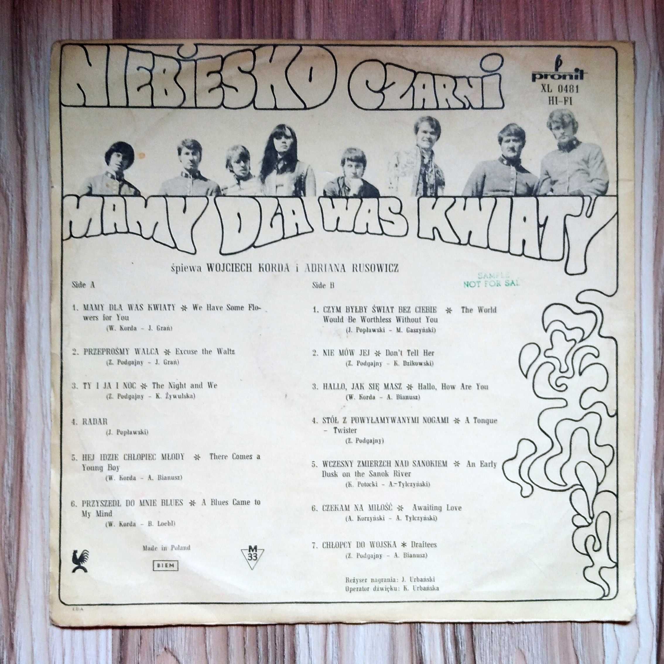 Niebiesko-Czarni Mamy dla was kwiaty 1968 winyl XL 0481