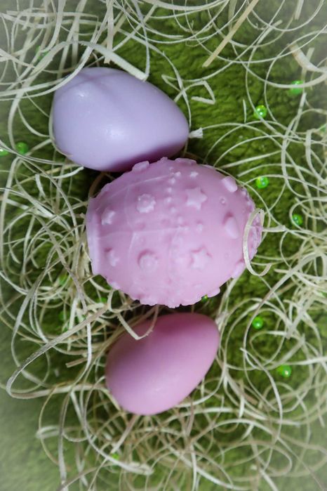 Zestaw świec - ozdobne jajko i dwa małe