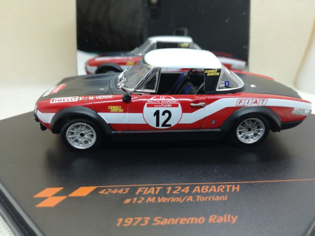 N.4 Miniatura 1/43 Fiat 124 Abarth M.Verini Rally San Remo 1973