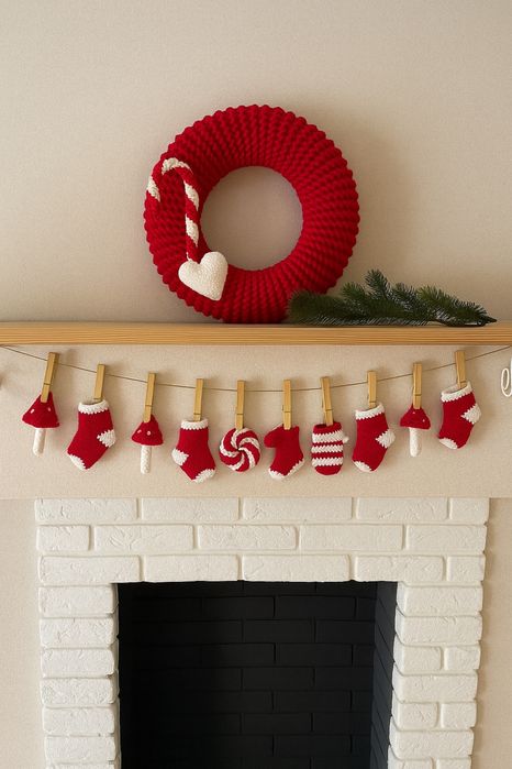 Розпродаж Вязані носочки, новорічні іграшки на ялинку, різдвяний декор