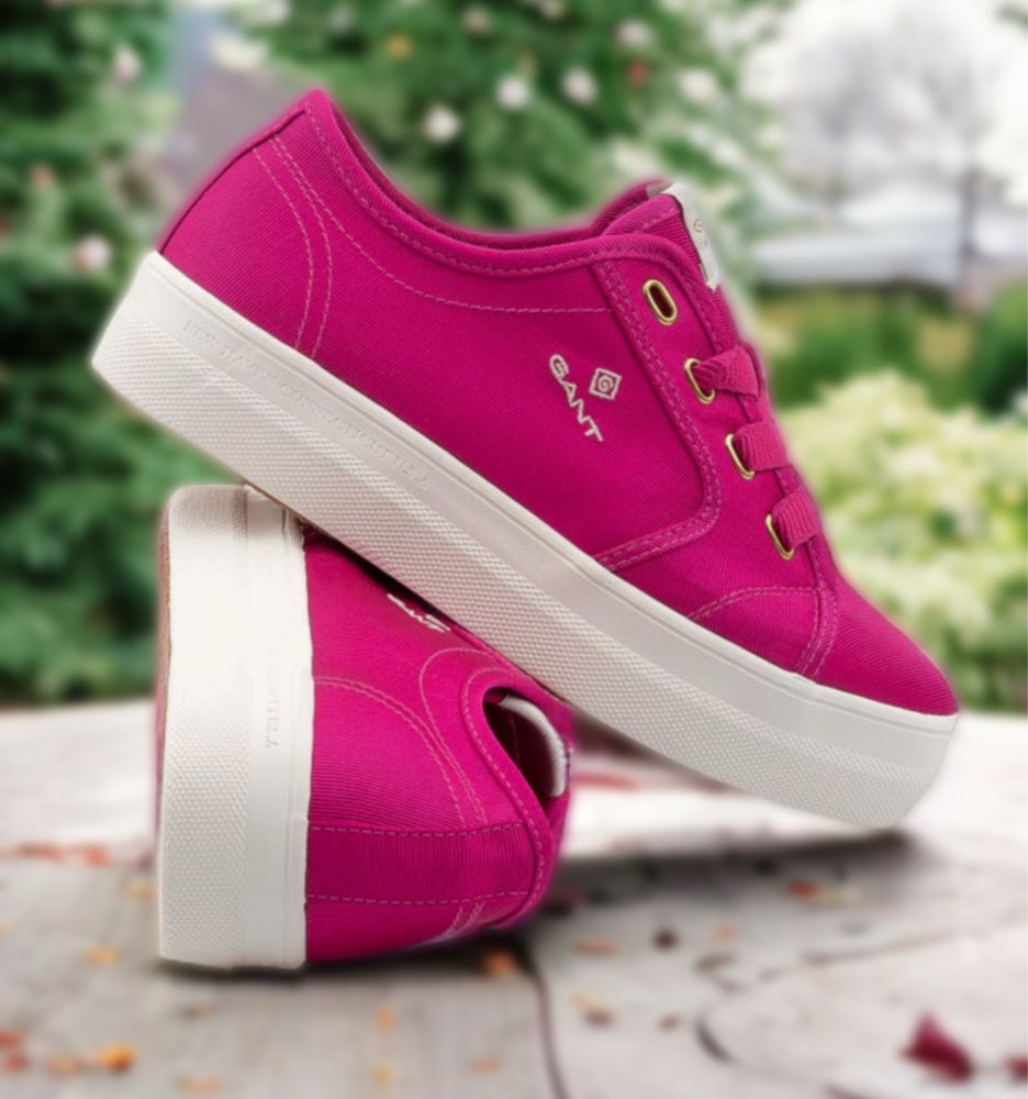 GANT Leisha sneakers tenisówki canvas fuksja fuchsia lato boho