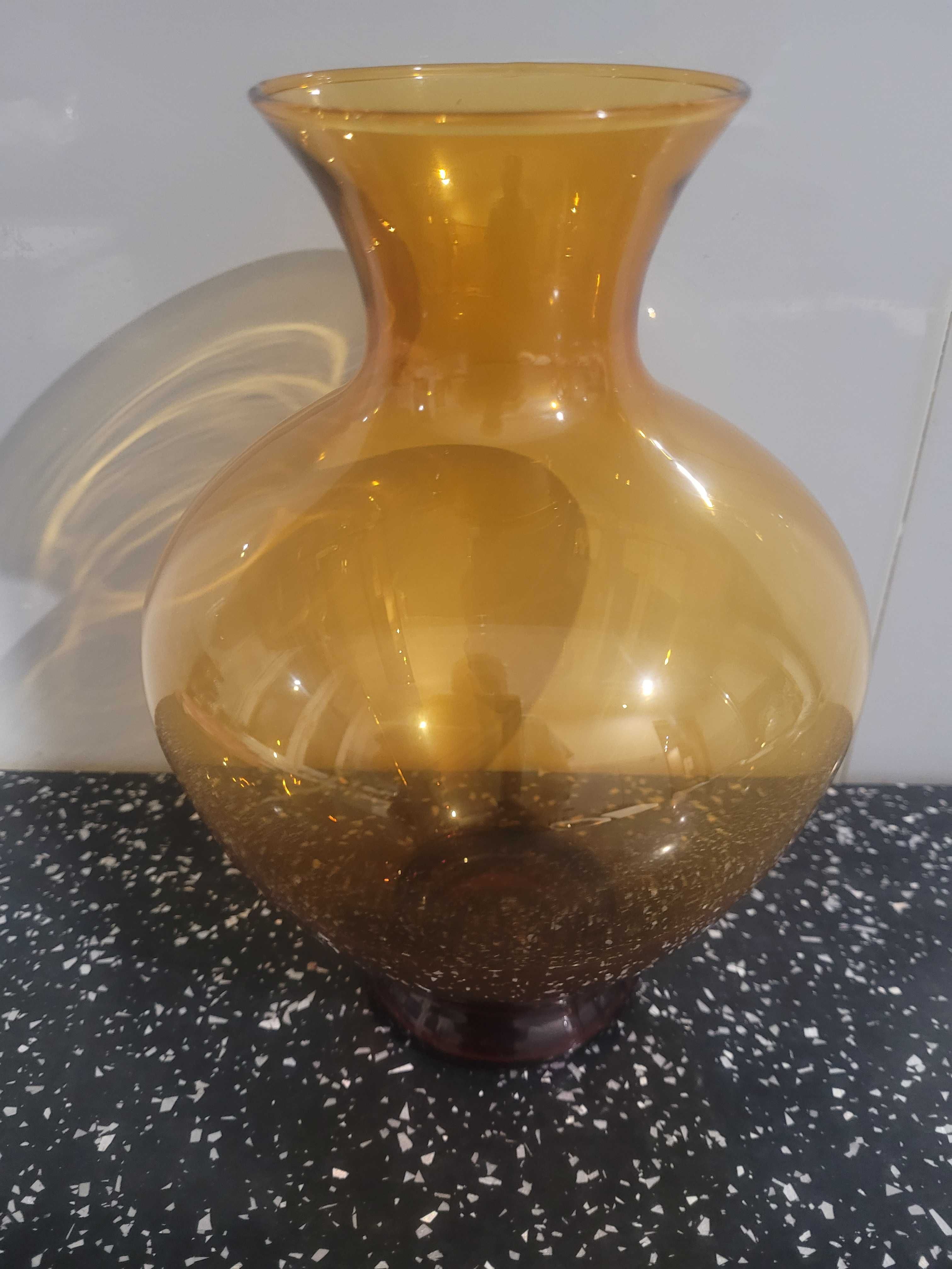 Szklany wazon PRL