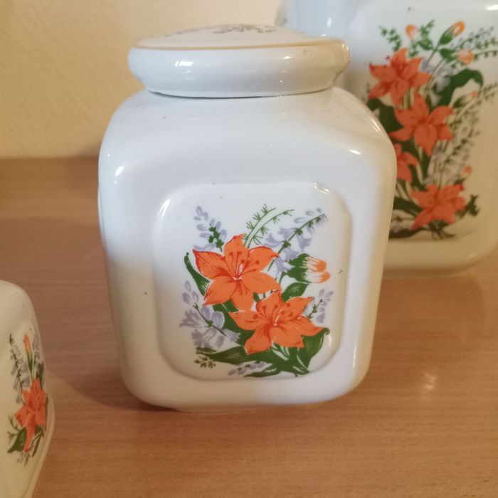 Ёмкость для сыпучих,  3 шт, фарфор