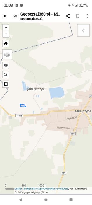 Sprzedam łąkę w Milejczycach o pow. 8375 m2