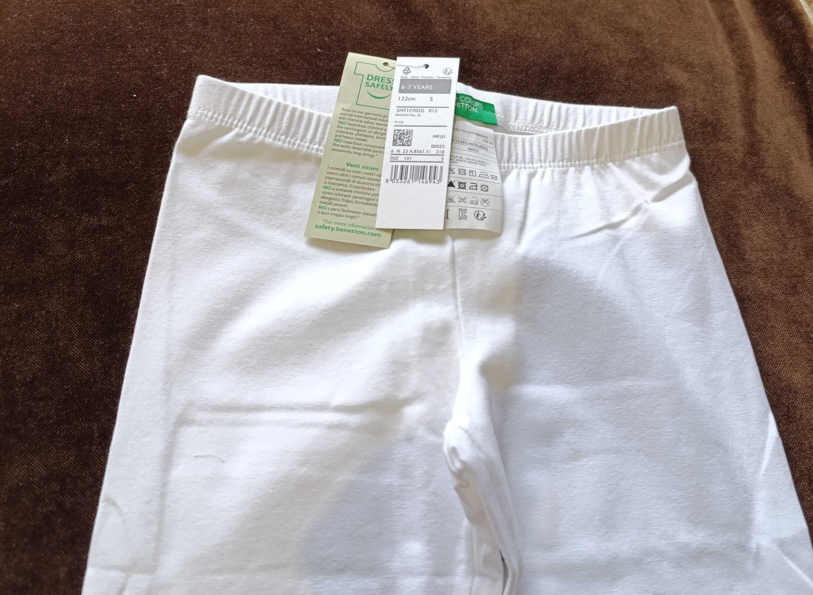 Leggins Brancos 100% algodão 6/7 anos Benetton  - Novas c/ etiqueta