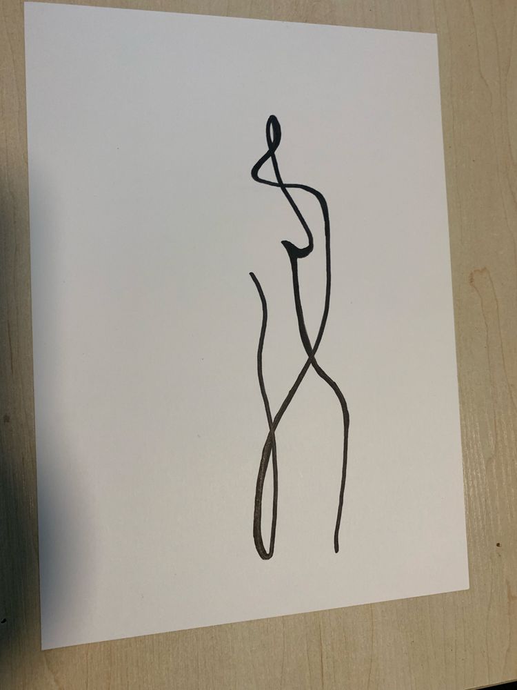 Obraz rysunek plakat grafika line art minimalizm kobieta akt art deco