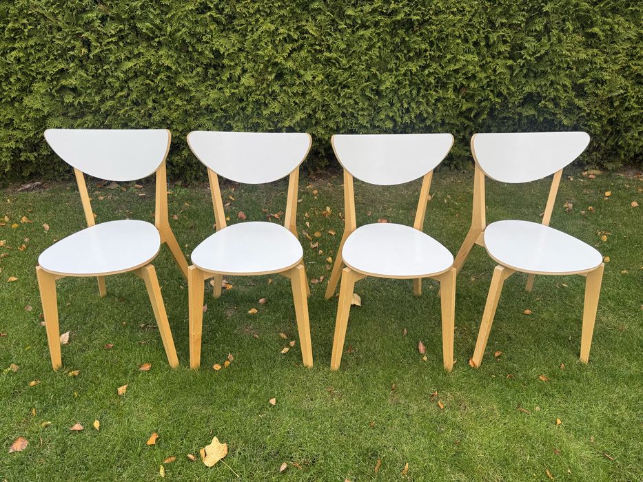 IKEA rozkladany stół VANGSTA i 4 krzesła NORDMYRA w kolorze białym