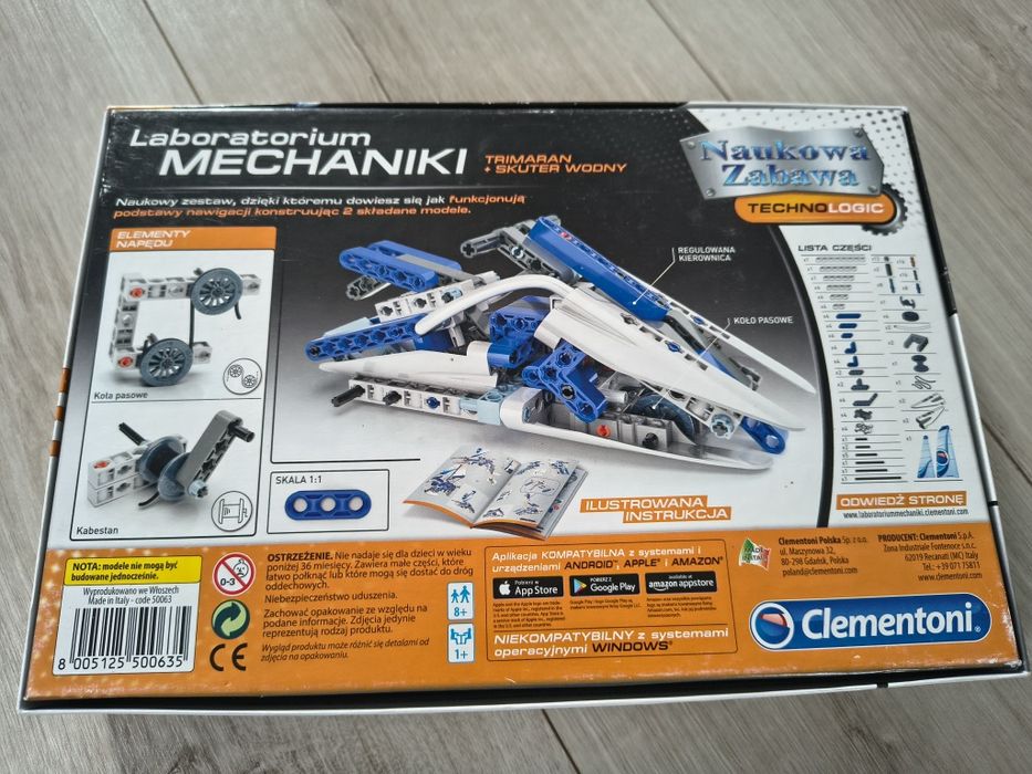 Klocki dwa modele do złożenia statek laboratorium techniki Clementoni