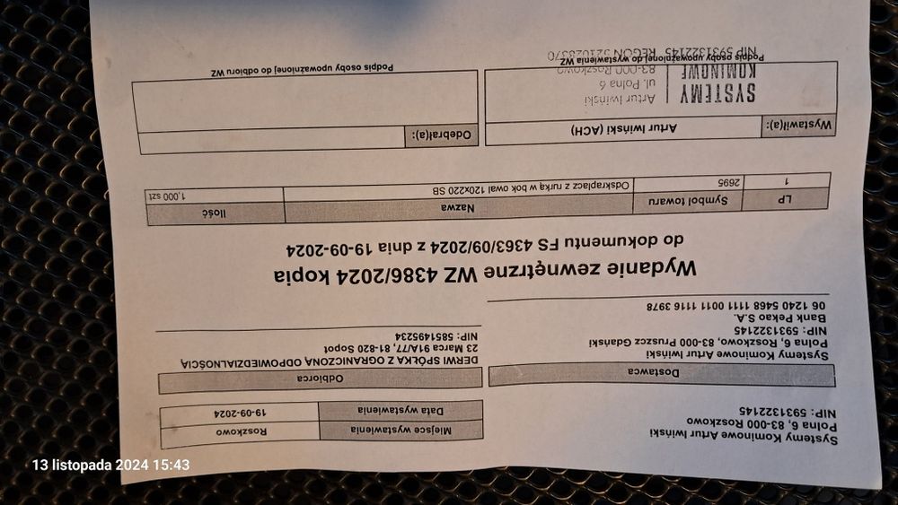 ODSKRAPLACZ 1mm stal kwas 14404 Nowy 120mm220 rurką w bok szeroki OWAL