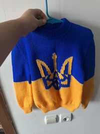 Вязаний светр герб Украіни дитячий