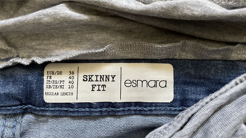 Jeansy ciążowe skinny fit, rozmiar 38