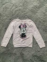 H&M Disney sweter pudrowy róż Myszka Minnie z cenkinów roz 122/128