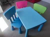 Komplet mebli dziecięcych IKEA MAMMUT: Stół + 3 Krzesełka