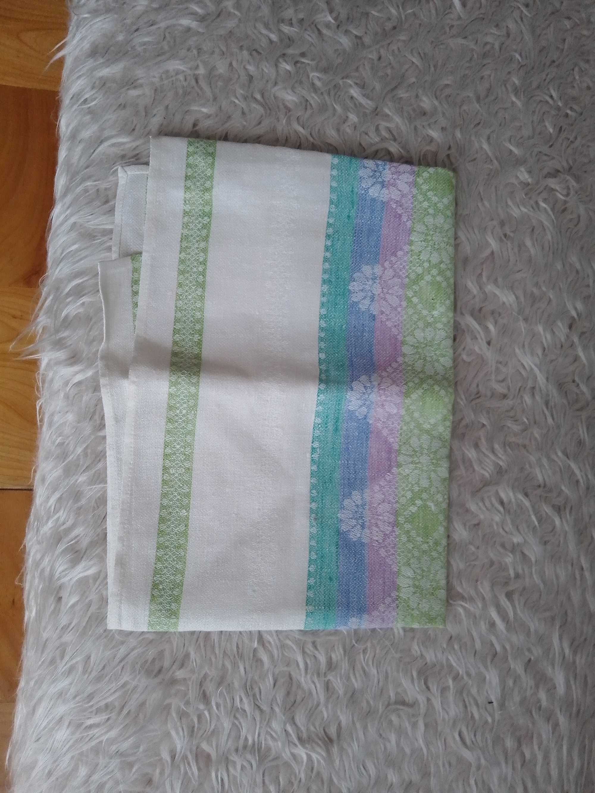 Lniany ręcznik z okresu PRL - 148cm x 48 cm - bdb !!