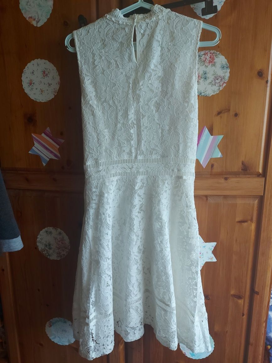 Sukienka koronkowa wizytowa biała dziewczęca rozmiar 38 firma RESERVED