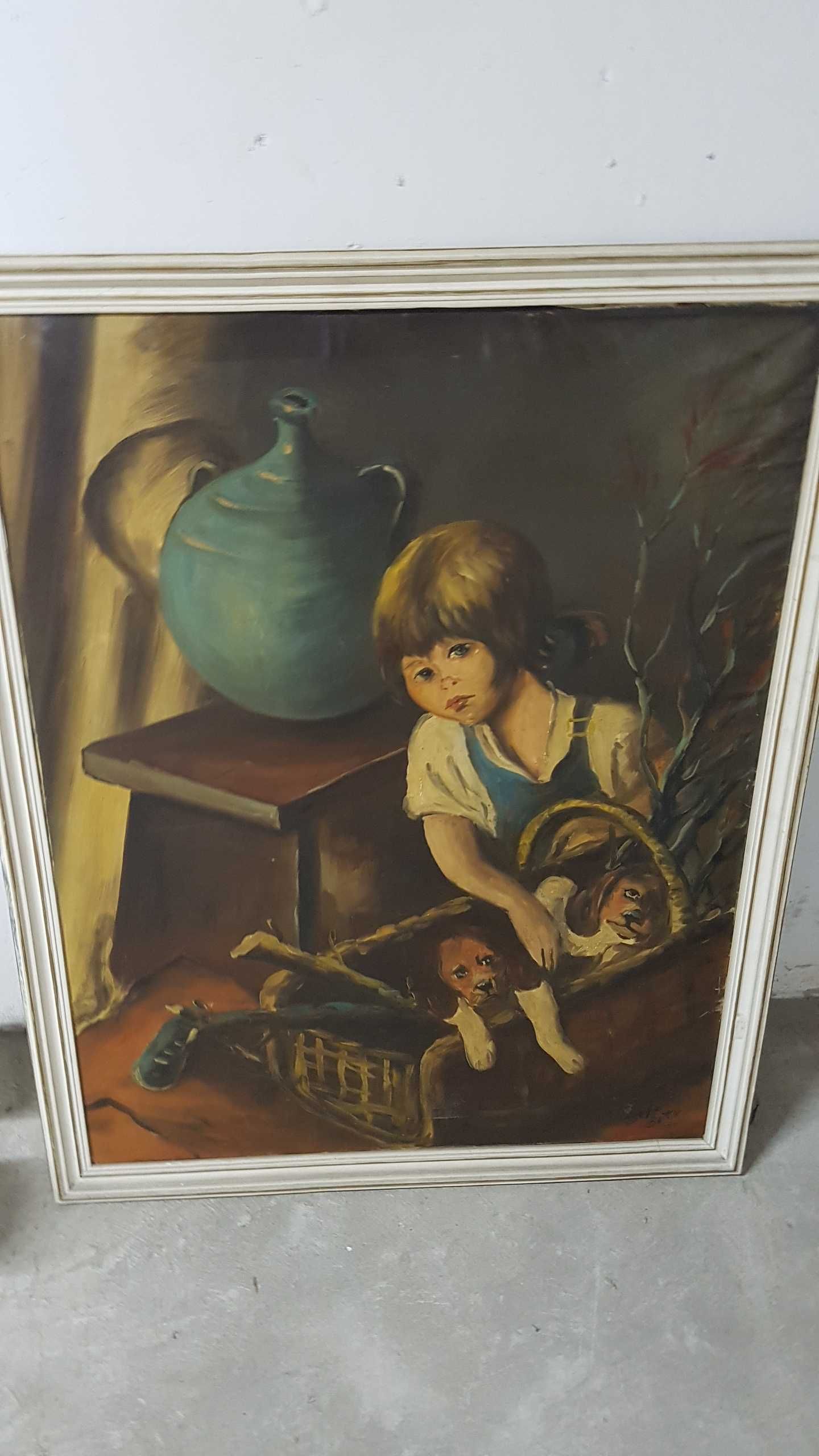Pintura a oleo em tela  quadro antigo