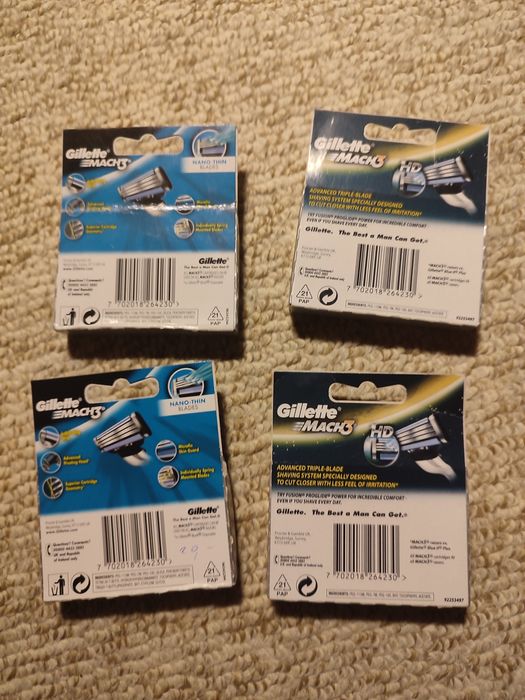 Gellette Mach 3 Gillette Mach 3 Turbo ostrza nożyki wkłady