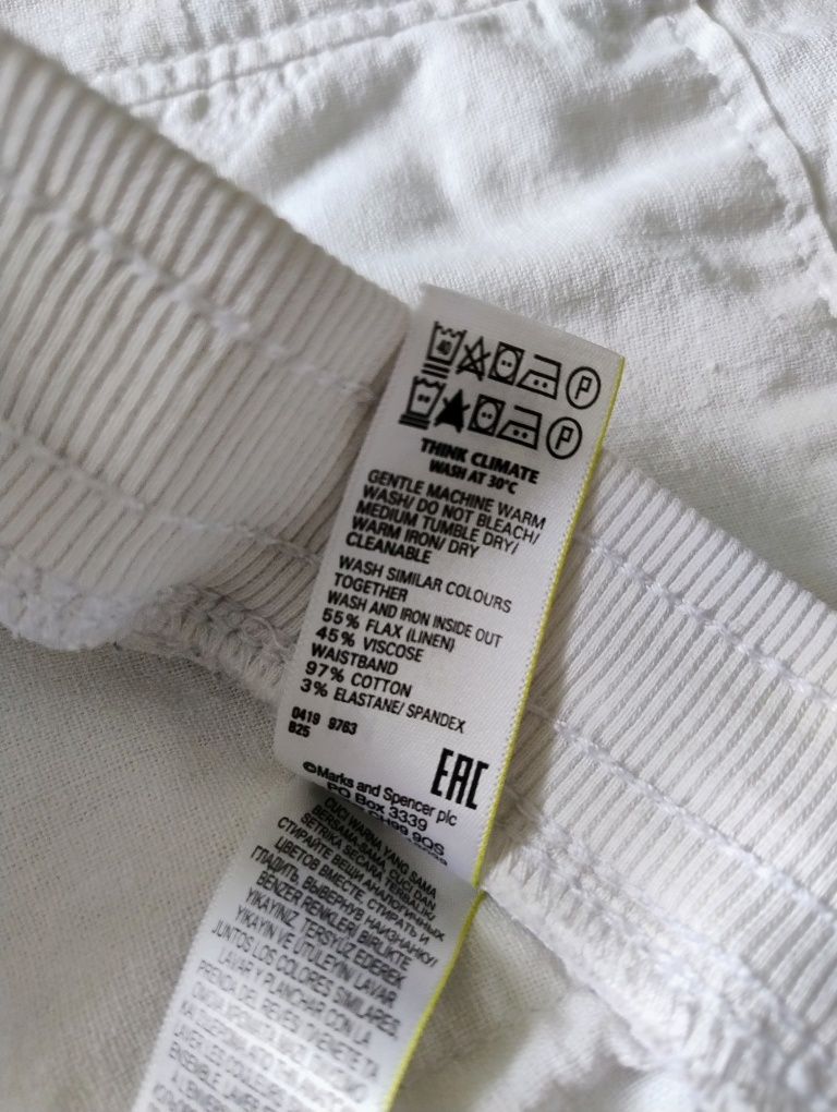 Стильні білі льняні штани M&S + топ