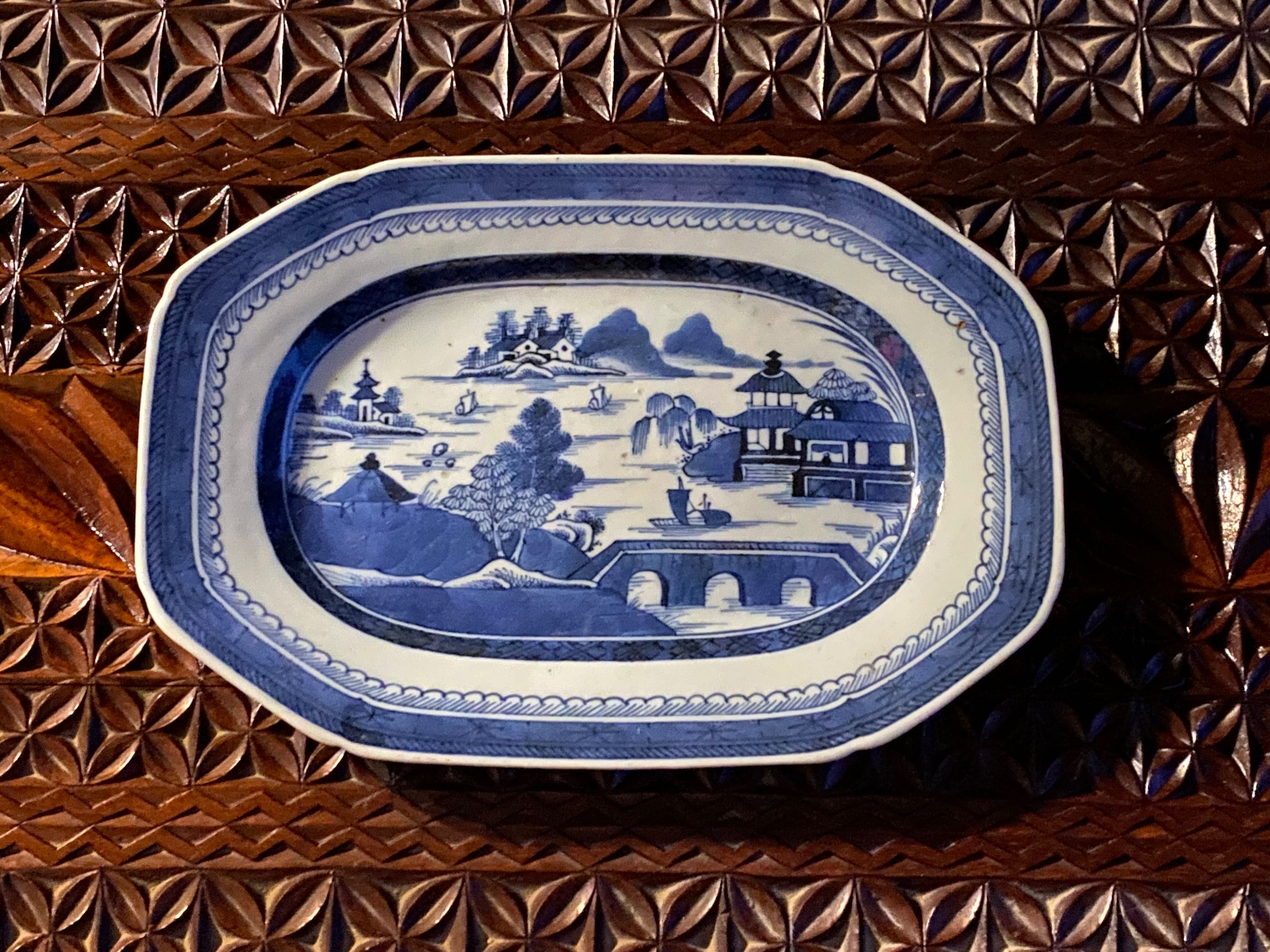 Travessa porcelana Chinesa séc XVIII Original 25 cm