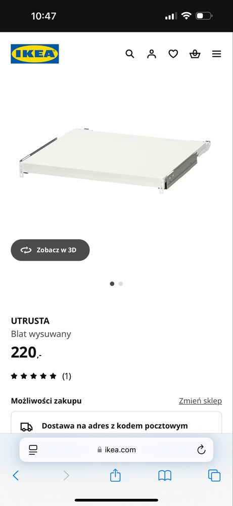 Blat wysuwany Ikea UTRUSTA