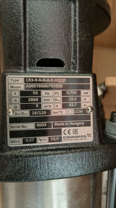 Pompa pionowa Grundfos CR3-9A NOWA
