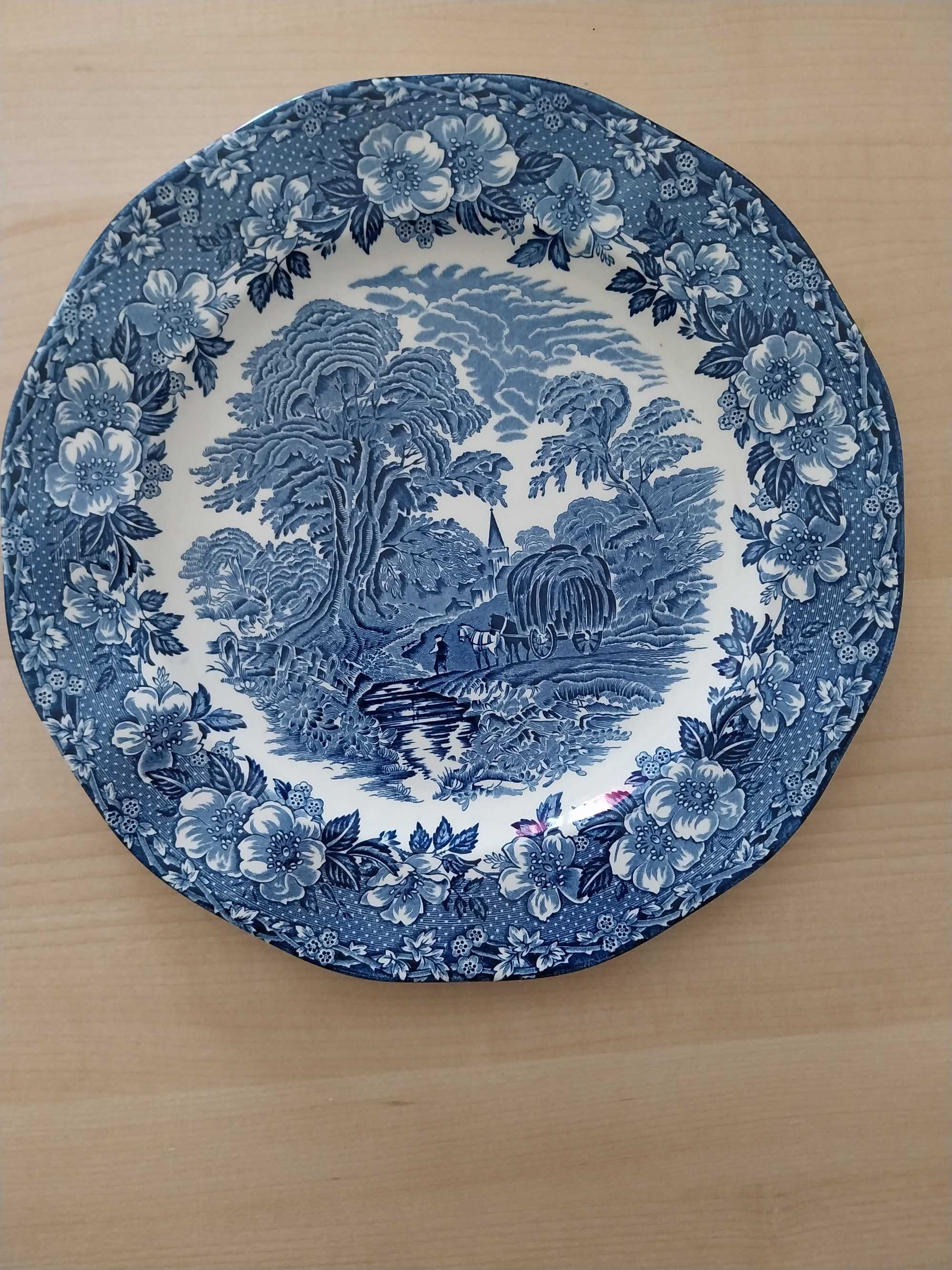 Conjunto Loiça Serviço de Jantar Enoch Wedgwood Woodland Azul e Branco