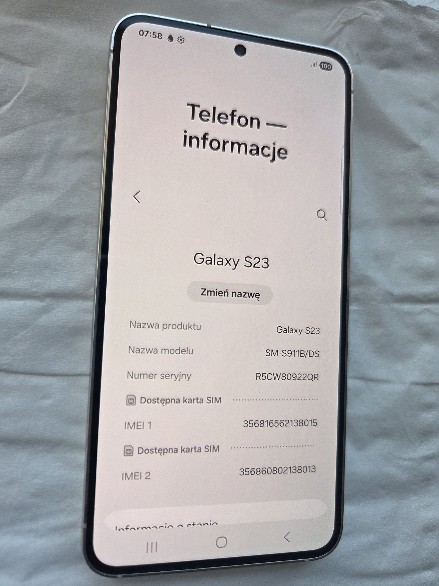 Samsung s23 128gb biały