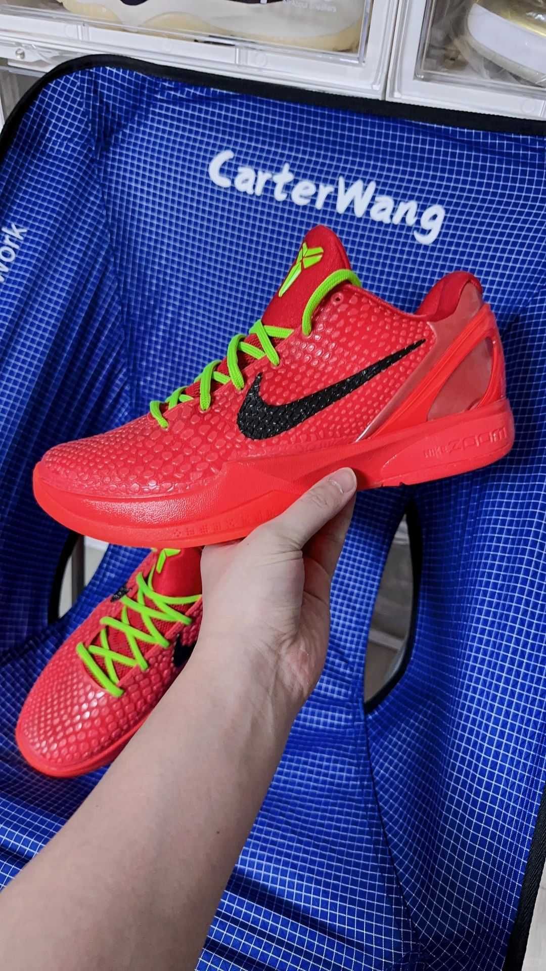 Nike Kobe 6 Protro Reverse Grinch Red R.45