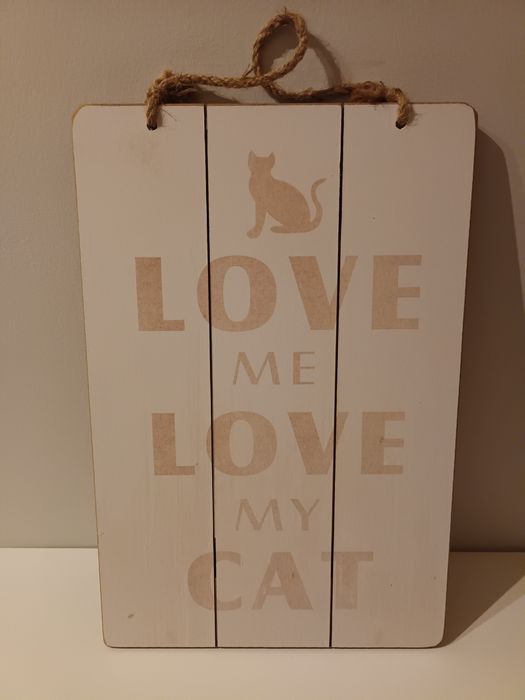 Quadro com mensagem de amor aos gatos