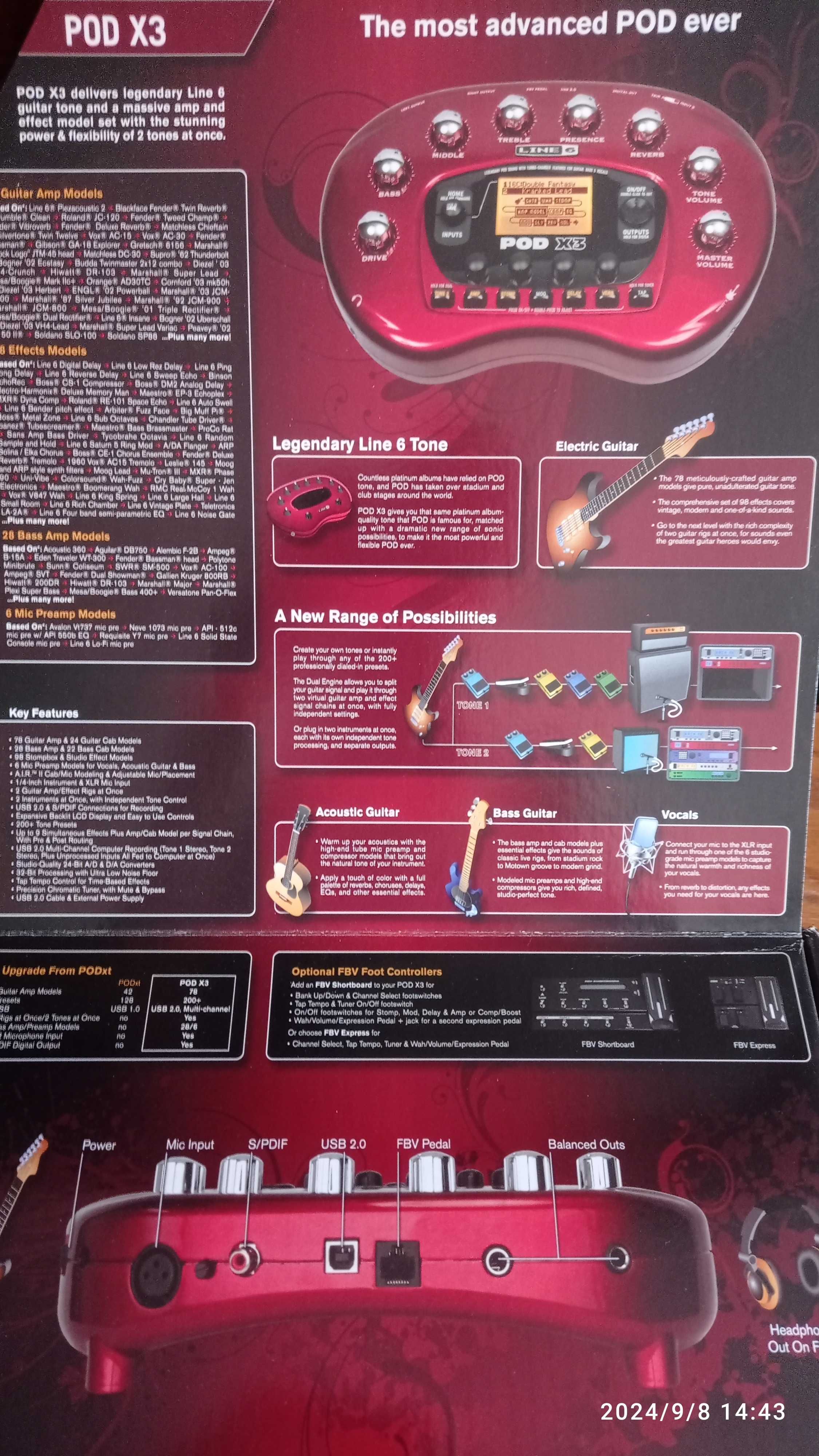 Line6 PodX3 multiefekt procesor gitarowy modeler