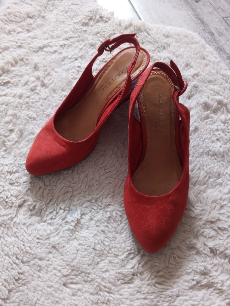 Buty damskie czółenka Marco Tozzi na obcasie obcasy koturny viral