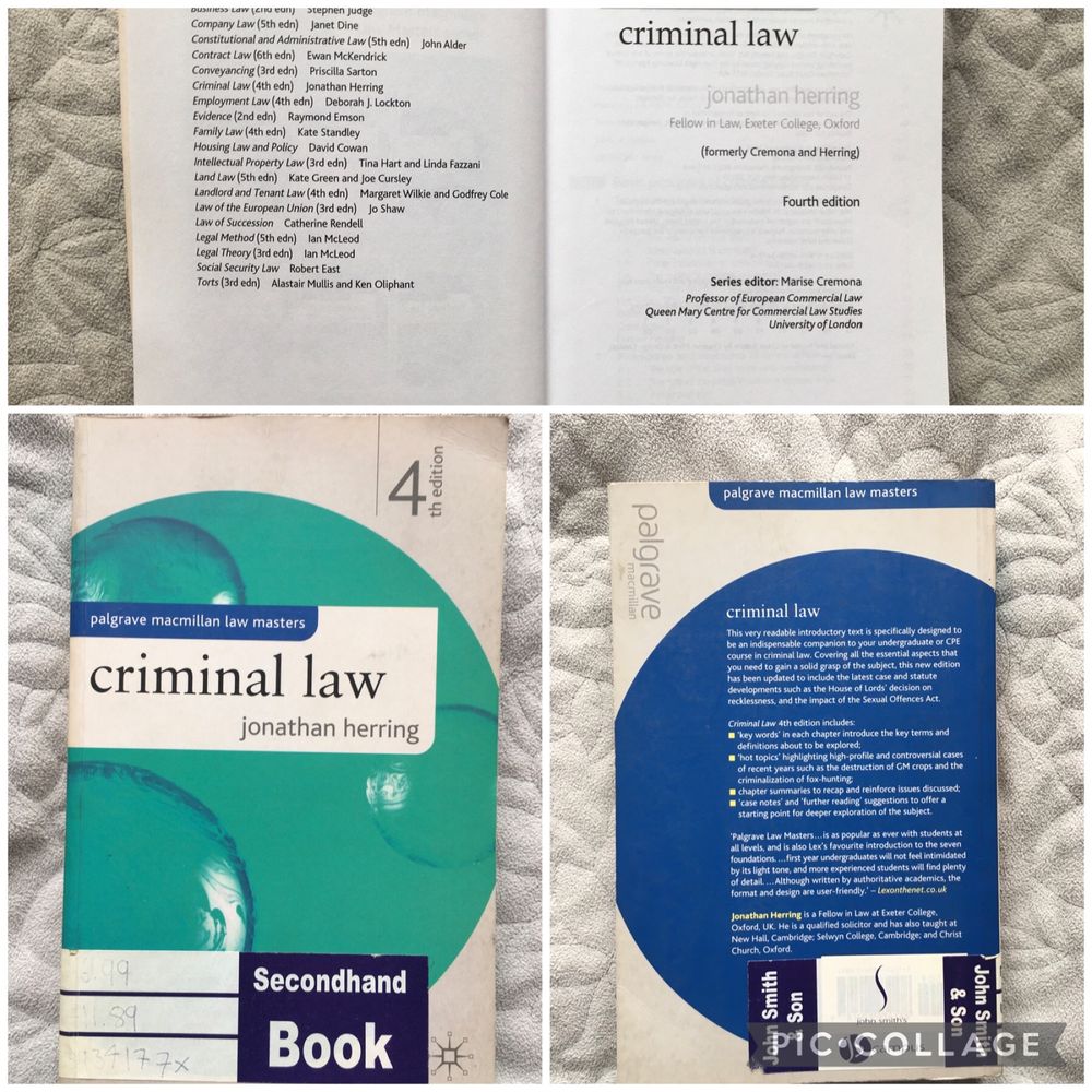 Criminal law Johnathan Herring 4 edition
