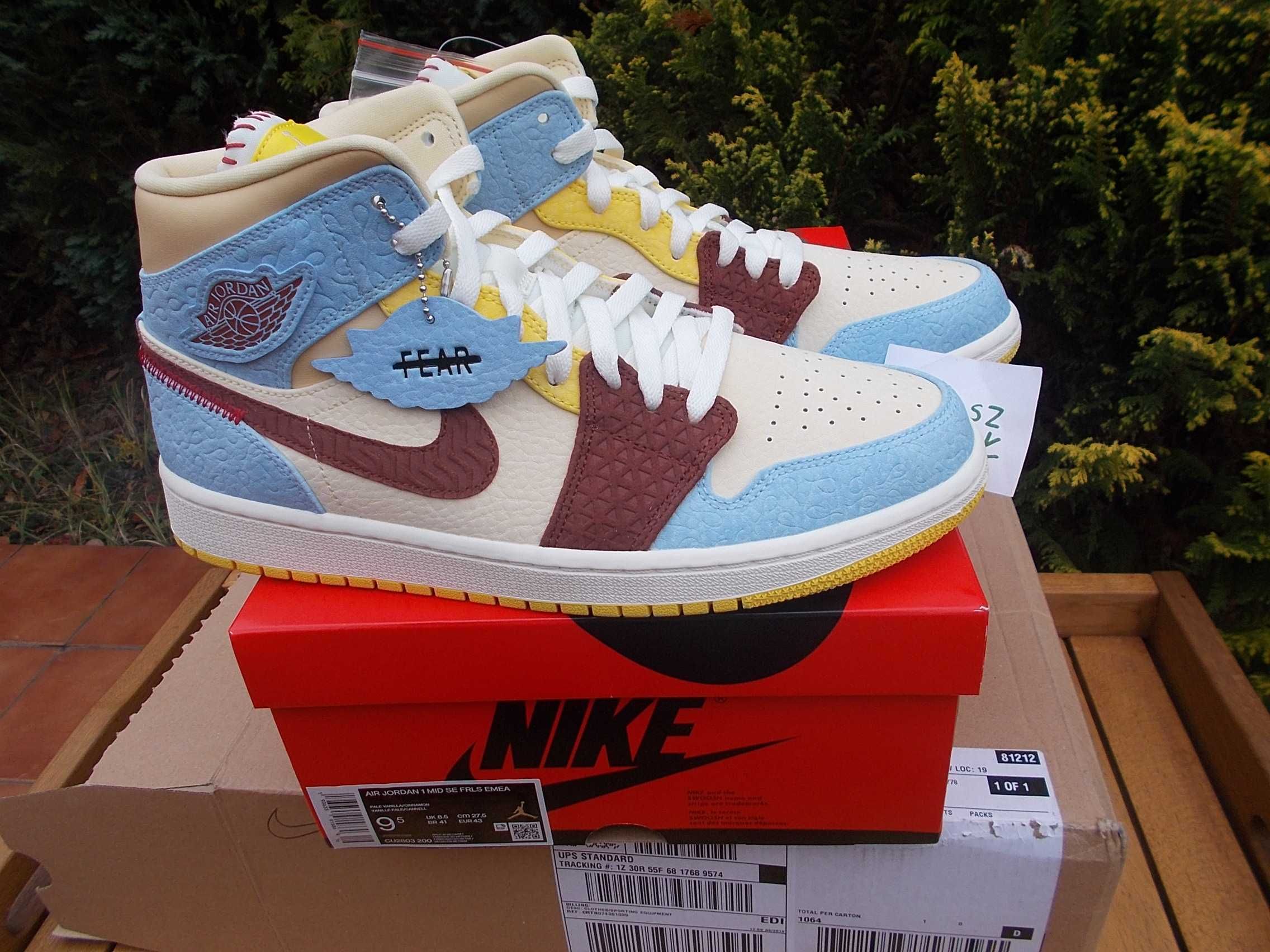 Eur 41) Nike JORDAN 1 Mid SE Fearless Maison Chateau Rouge CU2803,-200
