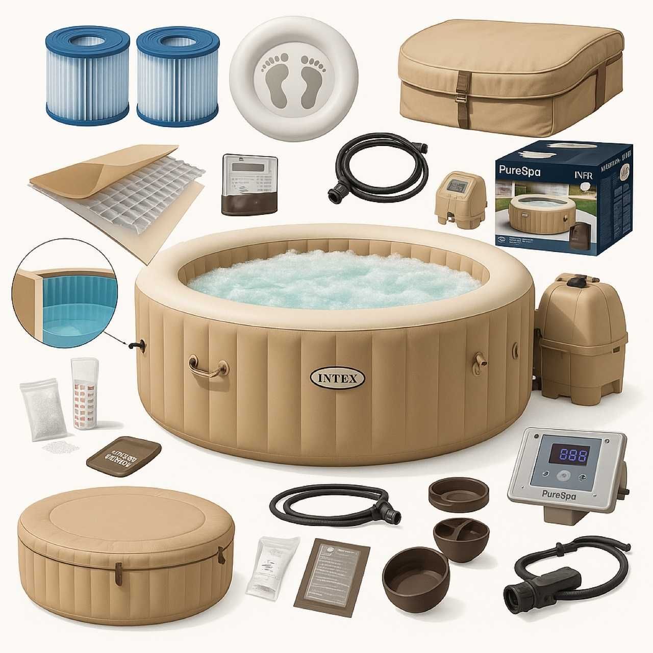 Dmuchane SPA Intex 28426 4os. 196x71cm z hydromasażem 795L