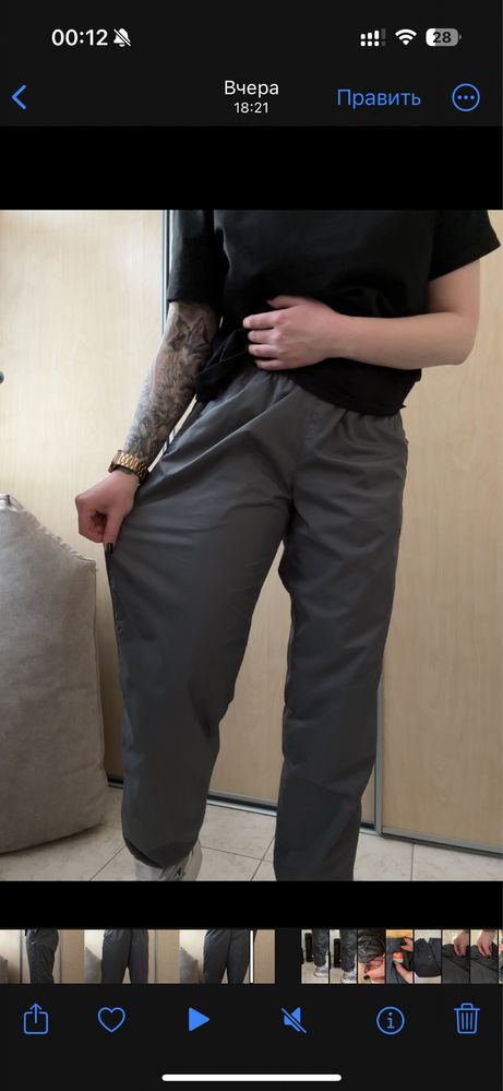 Мужские нейлоновые штаны Nike на утяжках