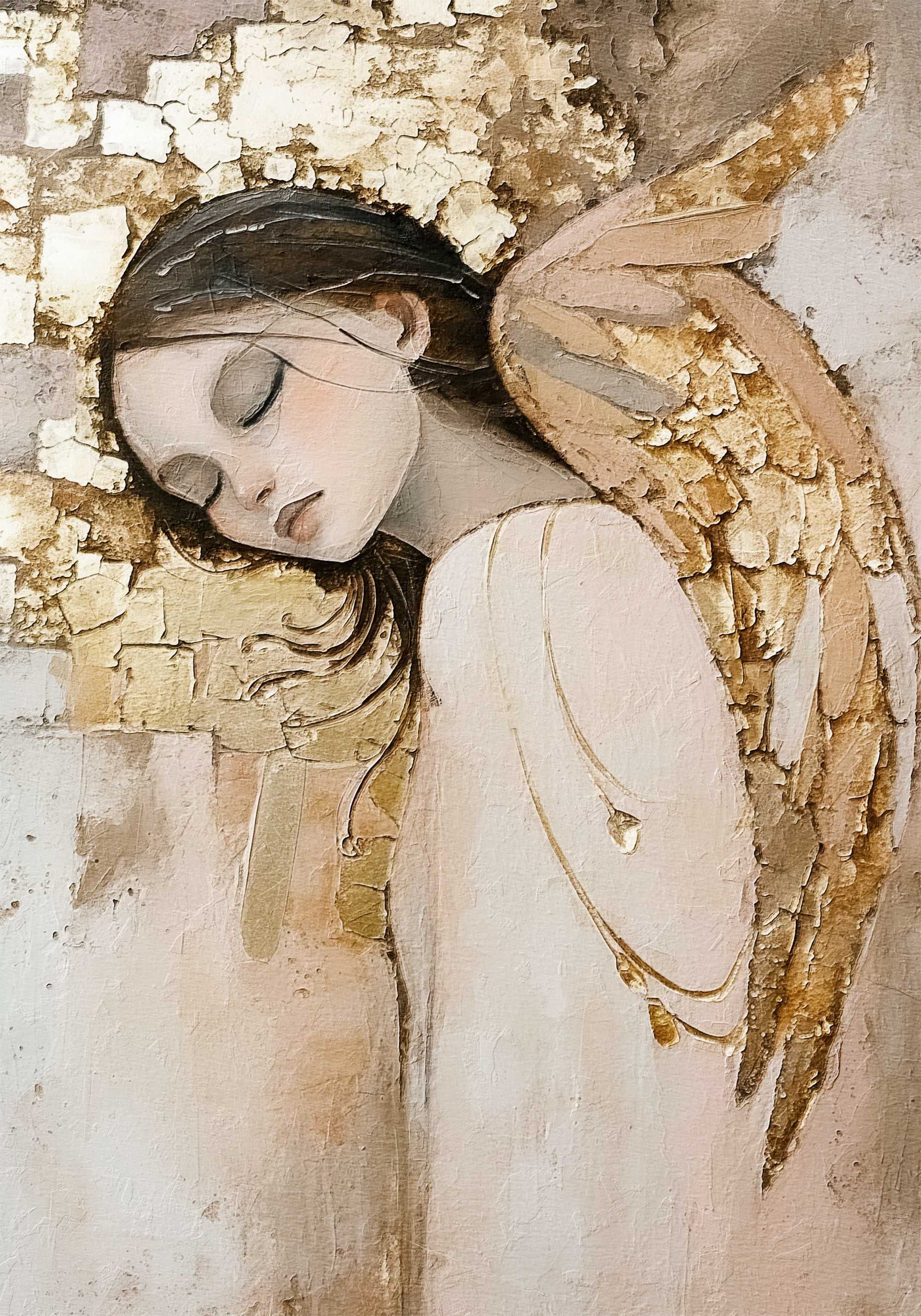 Plakat w białej ramie mdf - 70x50 cm - Anioł 2-0510