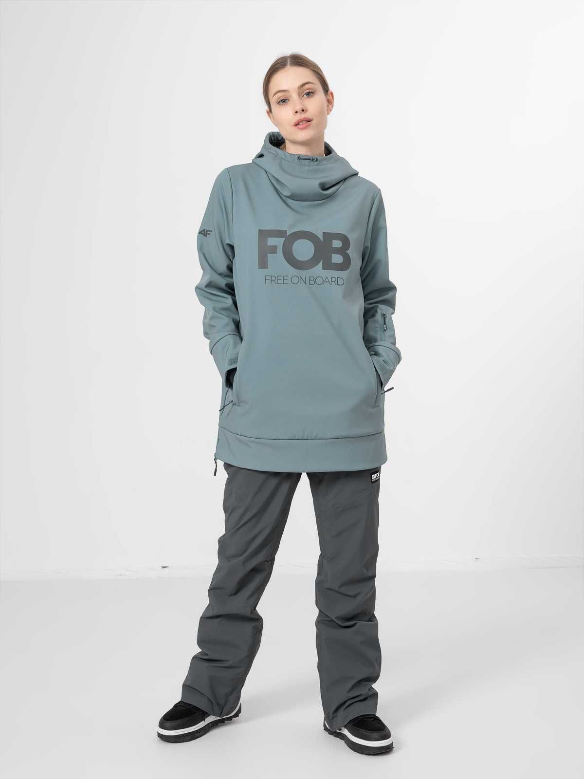 4F SOFTSHELL damski snowboardowy D001F denim