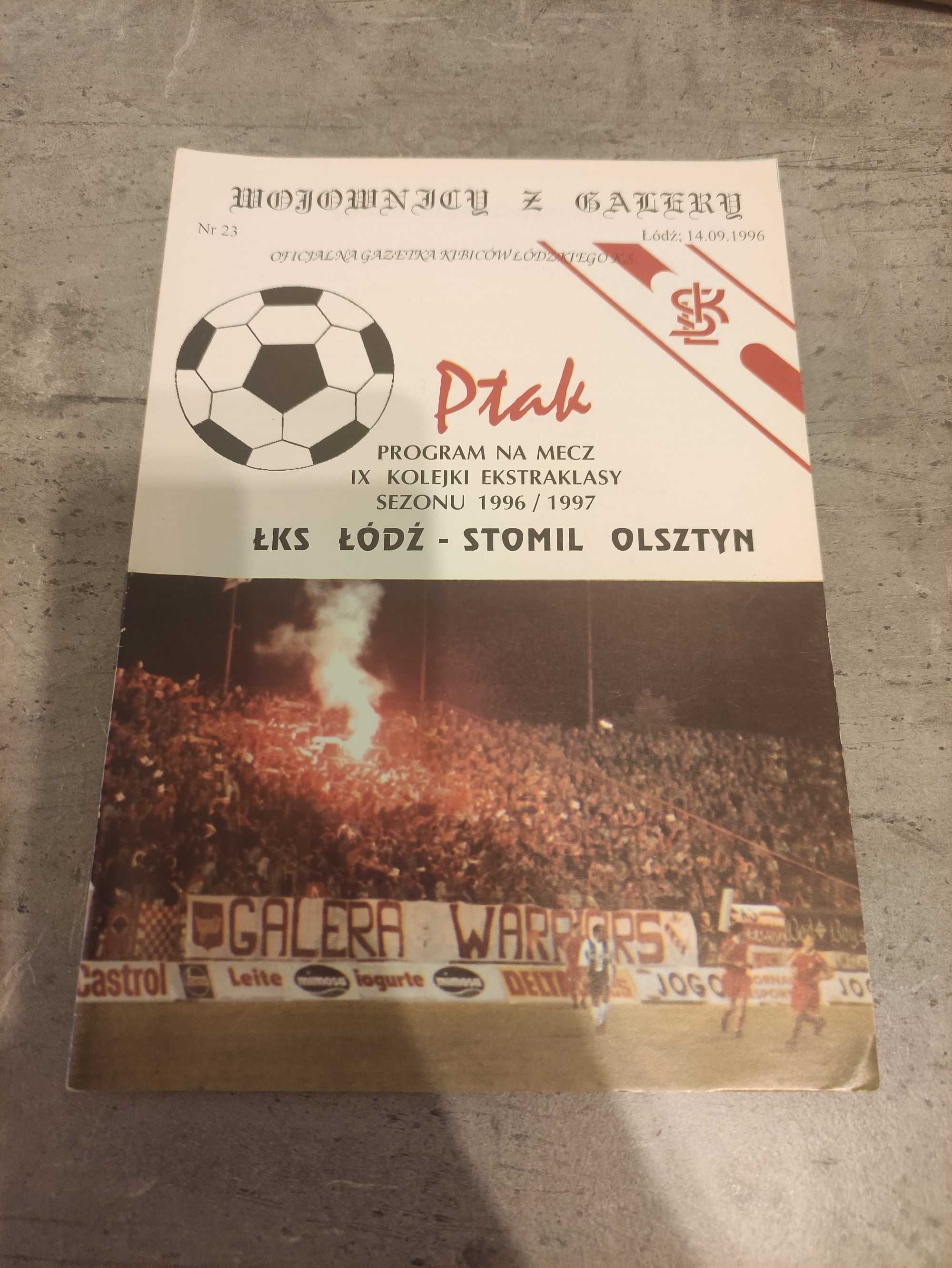 Program meczowy ŁKS Łódź- Stomil Olsztyn 96/97