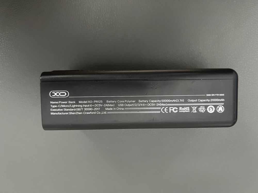 Power bank 50000mAh Realna Pojemność USB-C 4xUSB