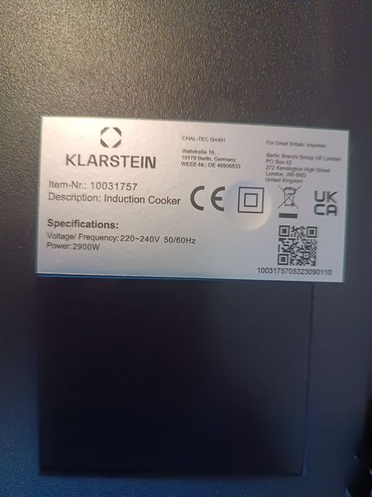 Індукційна плита Klarstein VariCook Slim 2