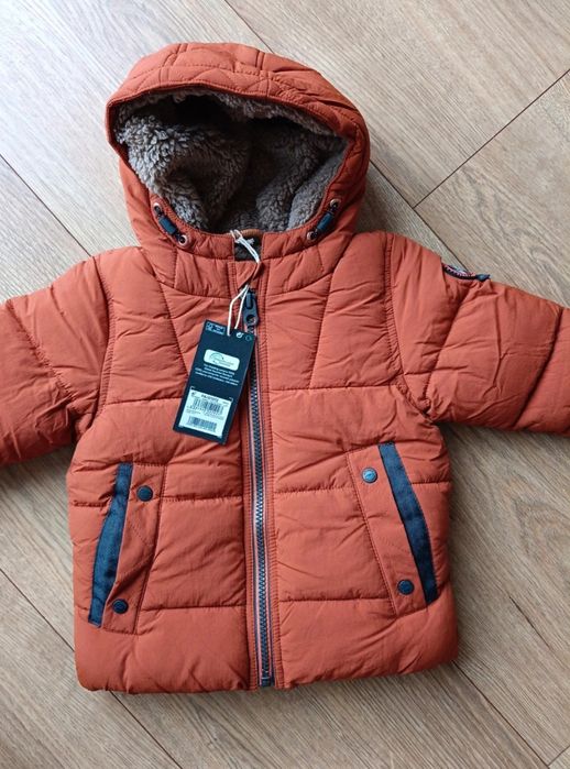 Next nowa kurtka chłopięca 74 cm 6-9 miesięcy miedziana futerko