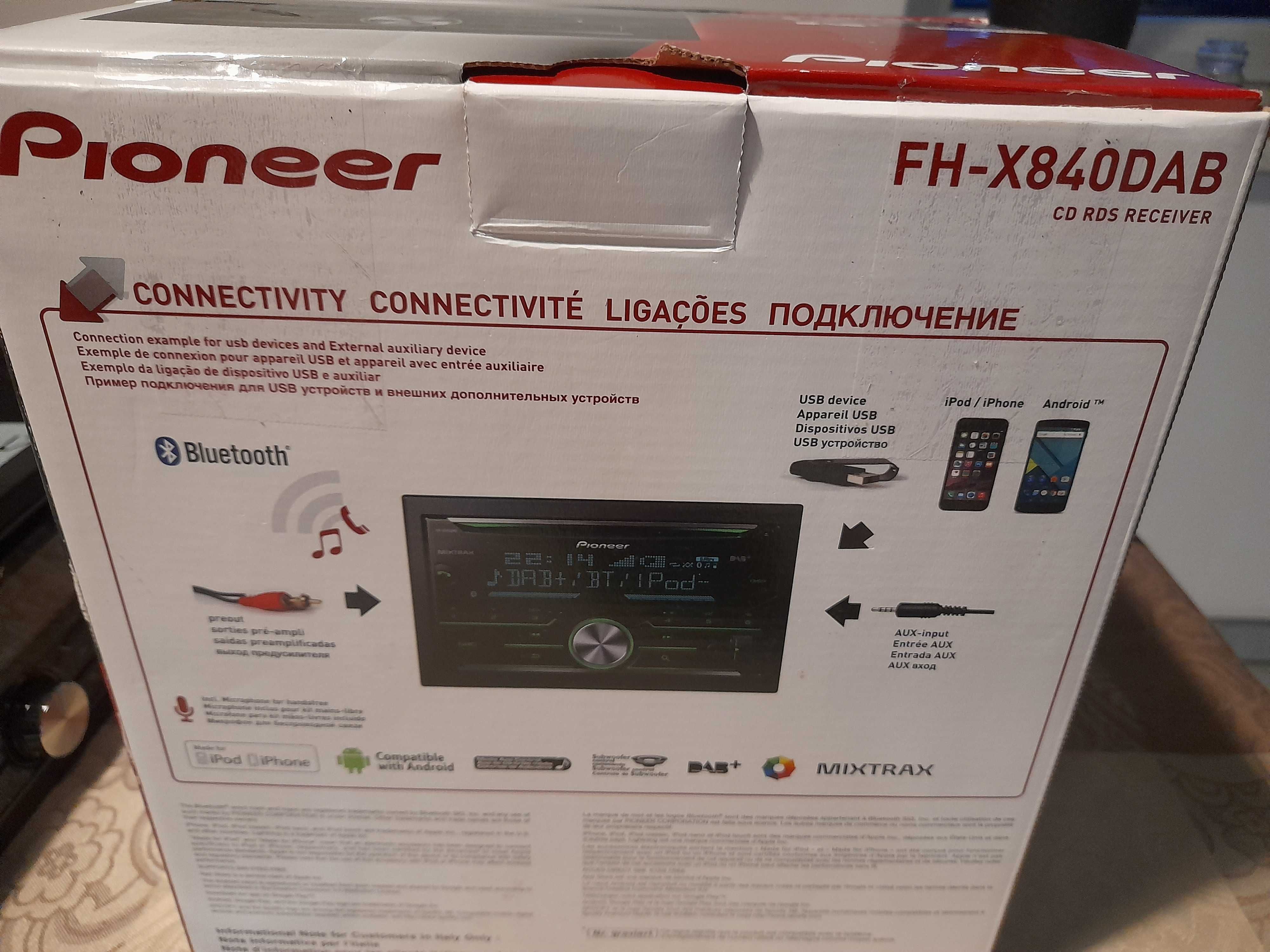 Pioneer FH-X840DAB Radio samochodowe + antena DAB+