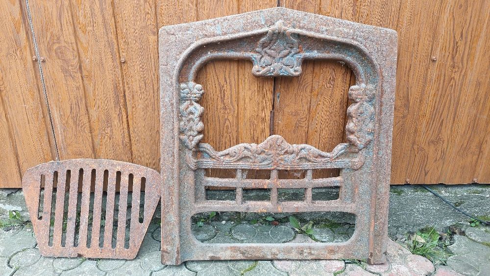 Для каміна чавунний фасад, для золи решітка