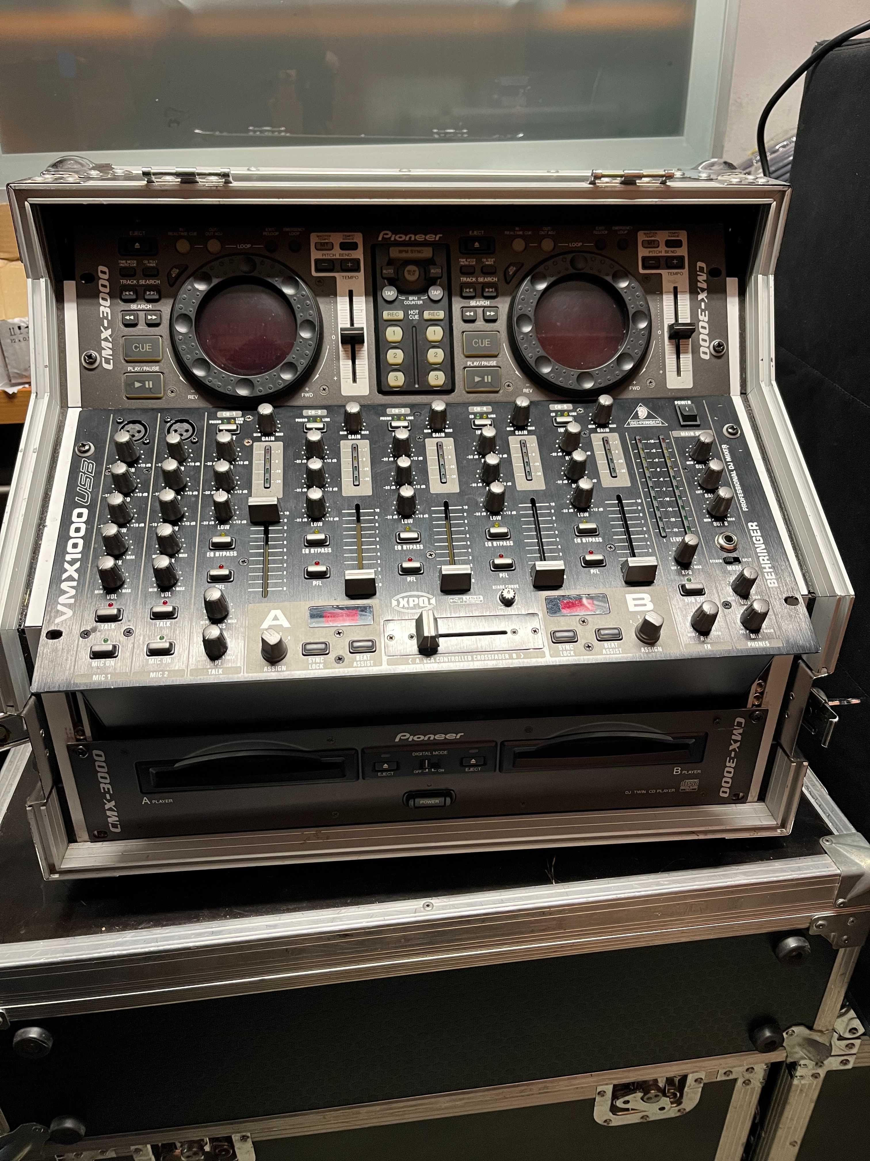 Pioneer DJ CMX-3000, Behringer VMX1000USB, CASE