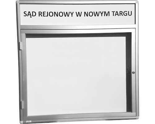 Gablota ogłoszeniowa z fryzem- wolnostojąca, sołecka. Promocja.
