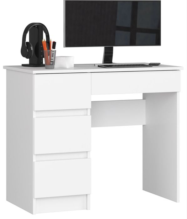 Zestaw mebli biurko łóżko szafa dla nastolatka dziecka biały komplet